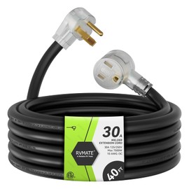 RVMATE 250V 40 Feet Welder Extension Cord, 10 AWG NEMA 6-50 STW Heavy Duty Welding Cord with LED Indicator