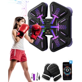 LITTCO 2024 New Upgrade New Smart Music Boxing Machine with Boxing Gloves, Wall-Mounted Exercise Equipment for Home, Kid Teenagers Boys Girls Birthday