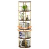 Flycity 5 Tier Rotating Bookshelf, 360° Corner Bookshelf Tower, Round