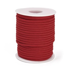 LiQunSweet 21.87 Yards(20m) 3mm Red Milan Twisted Cords Nylon Honor Cord Silk Ropes Decorative Rope Trim Satin Shiny Cord Thread for Crafts Handfasting Home Décor