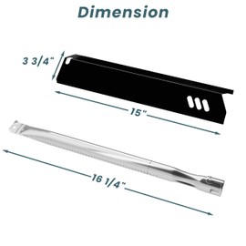 15’’ Grill Heat Plate Shields and Burner Tubes for Outdoor Gourmet 4 Burner GR2215101-OG-00 FSOGBG1106 Gas Grill, GR2215120-OG-00 Grill Replacement Parts for Outdoor Gourmet UFHP2 Grill Parts