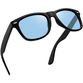 Joopin Sunglasses, Men's, Women's, Polarized Driving, Sports, UV 400, UV Protection, Wellington, Fishing, Golf, Climbing, Sunglasses, matte black/light blue