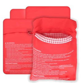 4-Pack Baked Potato Microwave Bag - Reusable Pouch and Potato Cooker for Perfect Potatoes in 4 Minutes - Quick & Easy Kitchen Gadget