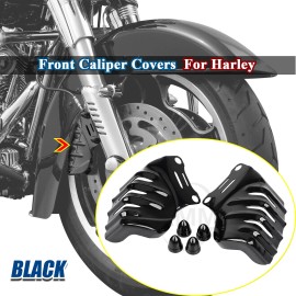 Unbranded Black Brake Caliper Covers For Harley Road King Electra Street Glide FLHTK FLTR