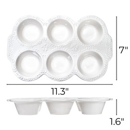 Hiceeden 2 Pack 6-Cup Ceramic Muffin Pan, Nonstick Cupcake Baking Pans with Handle, Ceramic Muffin Tin with Embossed Pattern for Muffin, Cupcake, White