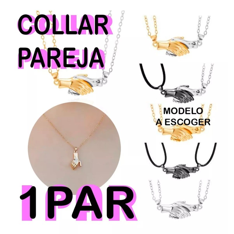 Veraly Collar De Pareja Con Colgante De Manos Magnéticas Aleación