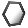 Stonebriar Decorative 24" Hexagon Wall Mirror with Black Wood Frame