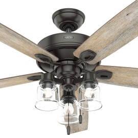 Hunter Fan 60 inch Indoor Ceiling Fan with Lights and Pull Chain for Bedroom, Living Room/Family Room, Dining Room, Kitchen, Office (Renewed)