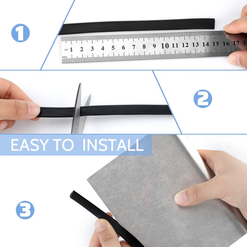 Rubber U Channel Edge Trim, Door Seal Strip, Fits Edge