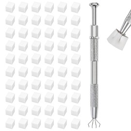 200 Stück Nail Art Schwämme mit Metallgreifer, nagel designing zubehör, 100 Mini-Schwämme, Greifer für Nageldesign und Ombre-Muster (Weiß)