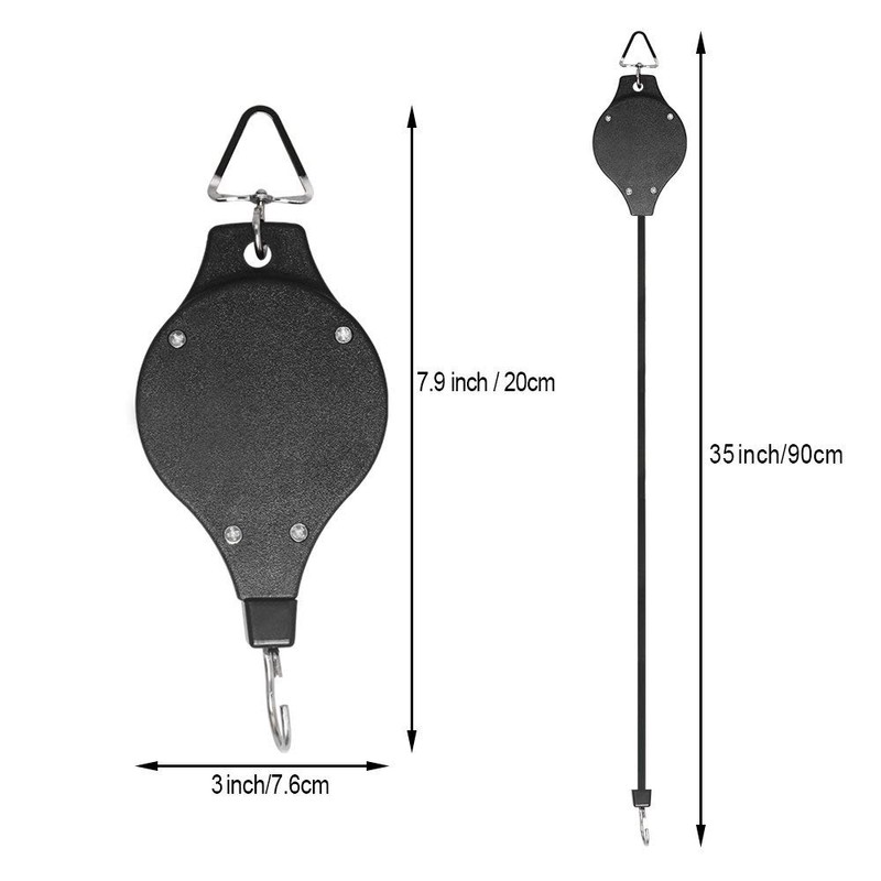 Lythor Pack Plant Hook Pulley, Retractable Plant Hanger Easy Reach