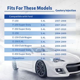 Gautory - Inyectores de combustible compatibles con Ford 5.4L F150 2007 2008 F250 F350 Super Duty 2007-2010 E150 Club Wagon E250 E350 E450 Expedition reemplaza 0280158138 (8 piezas)