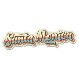 Squiddy Santa Monica Retro Surf Style - Vinyl Sticker Decal for Phone, Laptop, Water Bottle (4" Wide)