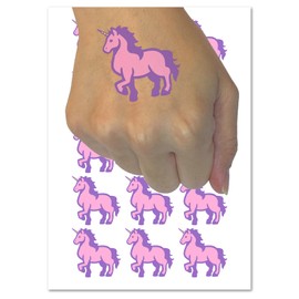 Elegant Majestic Mythical Unicorn Temporary Tattoo Water Resistant Fake Body Art Set Collection - 54 1" Tattoos (1 Sheet)