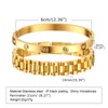 Gold Women Bangle Tennis Bracelet - Stainless Steel Gold Plated