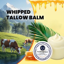 zdiwond Grass Fed Tallow Honey Balm-Grass Fed Health Beef Tallow Manuka Honey Balm Face Korean, Organic Facial Cream, Natural Unscented Whipped Moisture & Wrinkle for Face & Body Skin Moisturizer (2)