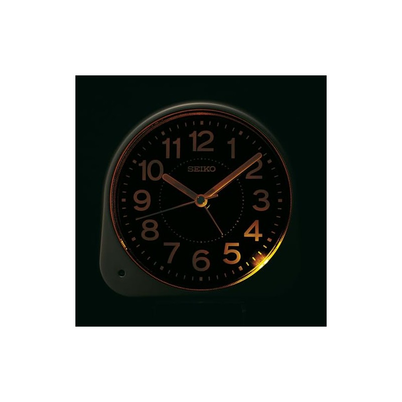 Seiko KR525S Alarm Clock, Analog Clock, Visible at Night, Silver
