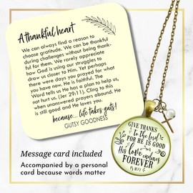 Give Thanks Necklace He is Good Faith Jewelry For Women 24"
