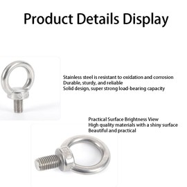 6Pcs Eye Bolts, M8 Eye Bolt,Eye Bolts Heavy Duty for Living Lifting and Various Engineering Lifting Equipment