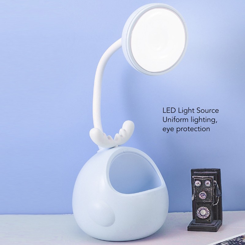 LED Table Lamp Flexible Hose Foldable Desk Light with Pen