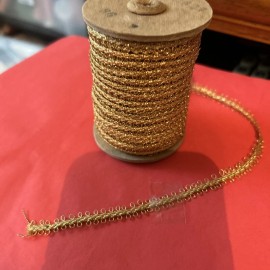 Beer Stern Company 2 Yrds METALLIC GOLD   5/16" double Picot loop braid lace trim dolls crafts -