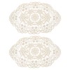 sourcing map 2Pack Retro Lace Placemat 12x18-in Oval Embroidered Table