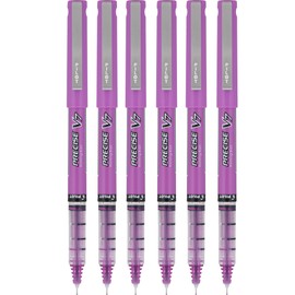 Pilot Precise V7 Rolling Ball Stick Pen with Liquid Ink, 0.7mm Fine Point, Harmony Color Collection, 6 Pack (Lilac)