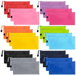 EOOUT 24 bolsas para lápices a granel, tamaño A6, bolsas impermeables para lápices para suministros de oficina, niños, accesorios de viaje, papelería,