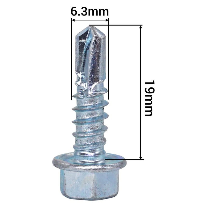 SKIR'CO (Pack of 100) DIN 7504K Galvanised Steel 6.3 x