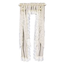 Melody Jane Dollhouse Victorian Princess Cream Curtains Miniature 1:12 Window Accessory