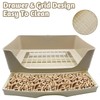 PINVNBY Rabbit Corner Litter Box with Drawer for Cage Small