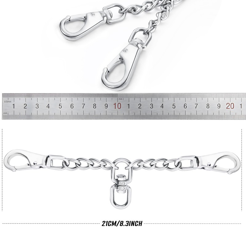 DEYACE Leash Backup with Dual Clasps Prong Collar Safety Clip