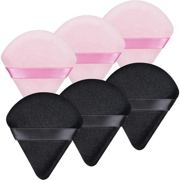 Aufwolken 6 Pcs Triangle Powder Puffs Face Soft Triangle Velvet