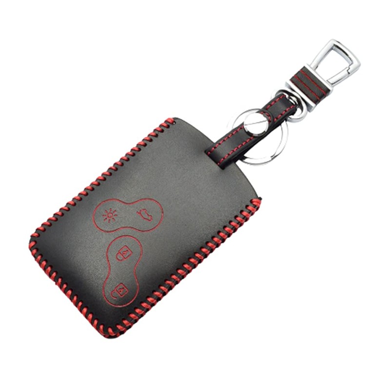 Happyit Car Genuine Leather Smart Key Cover Case for Renault