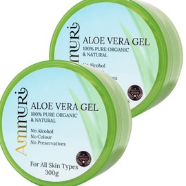 Ammuri Aloe Vera Gel 300ml 100% Pure Organic & Natural Soothing & Hydrating for Face, Body & Hair After Sun Care Daily Moisturiser Non-Sticky Vegan Cruelty-Free (2 x 300g Aloe Vera Gel Jars)