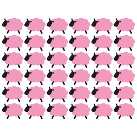 36 Pcs/Set Lovely Sheep Wall Decal Art Vinyl Removable Stickers for Kids Baby Girls Nursery Living Room Bedroom Playroom Decoration YMX36 (Soft Pink)