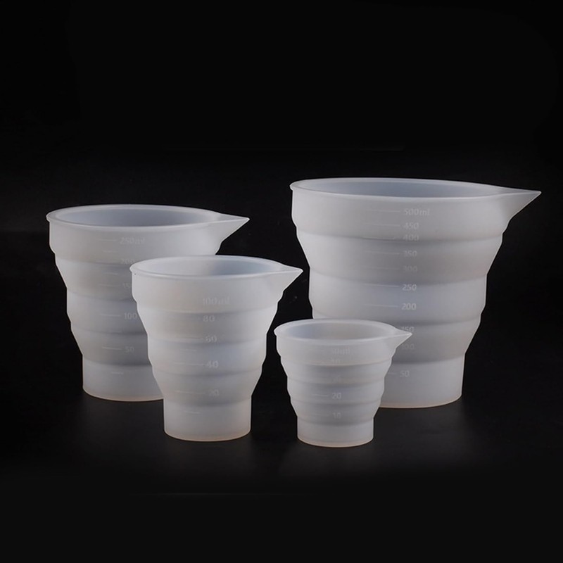 Taza medidora plegable de silicona para taza medidora plegable de