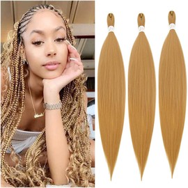 BALINGHAIR Light Brown Pre-Stretched Braiding Hair Extensions 30 Inch Kanekalon Braiding Hair for Crochet Braids(27#-3Pcs)