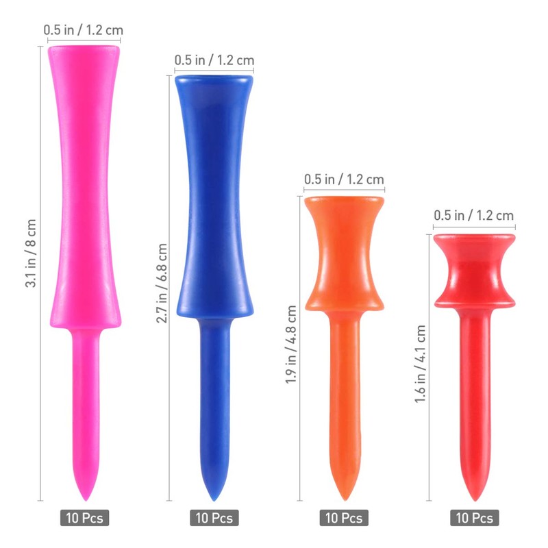 TOYANDONA 40Pcs Golf Tees, Double Deck 4 Sizes Golf Step