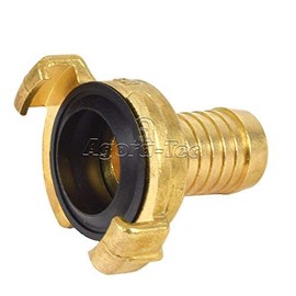 Agora-Tec® Brass Quick Coupling with 3/4 Inch (19 mm) Hose Nozzle for 3/4 Inch Garden Hose Coupling with Quick Release