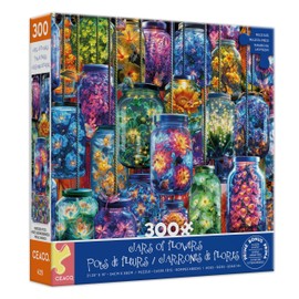 Ceaco - Large Piece Jigsaw Puzzle - Jessica White - Jars of Flowers - Relaxing and Fun Activity for Adults