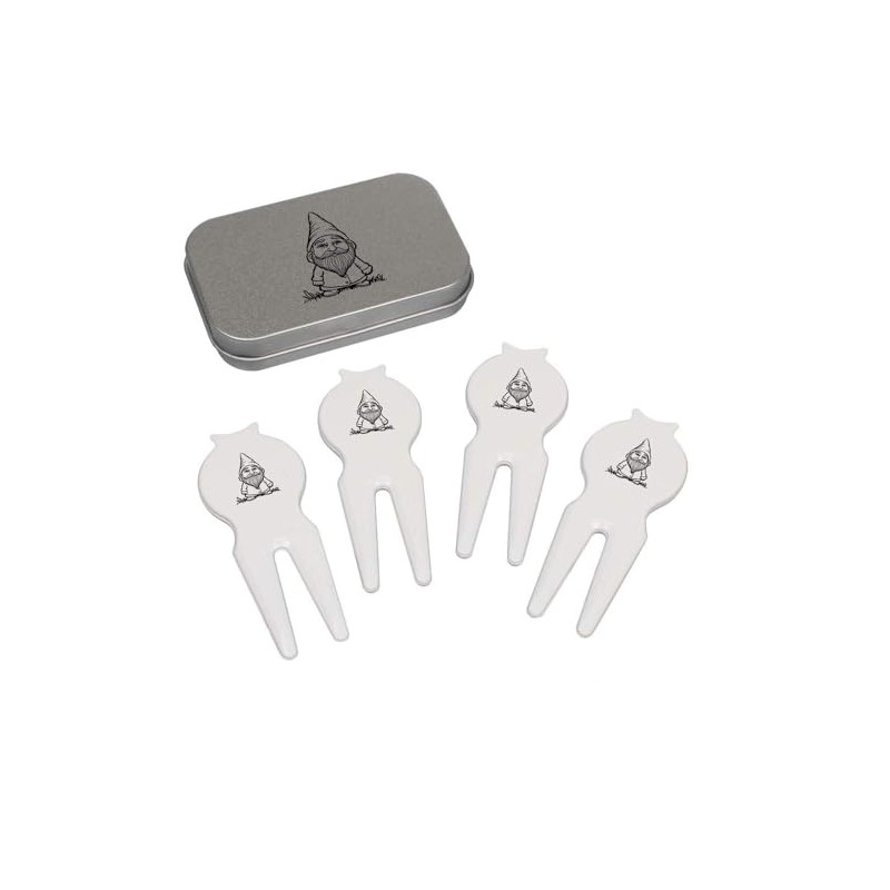 Azeeda 'Standing Garden Gnome' Golf Divot Tool/Repair Fork Gift Set