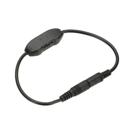 sourcing map LED Strip Dimmer, DC 12V to 24V 6A Rotary Brightness Adjustable Controller Lamp Switch with DC Plugs for Single Color Strips, Black