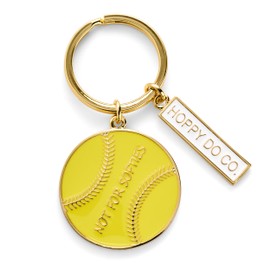 HOPPY DO CO Sports Keychains for Women | Soccer Tennis Volleyball Softball Players and FAns | Gifts for Womens Sports (Softball)