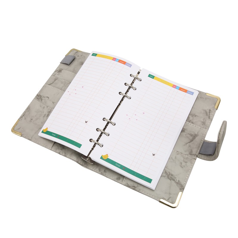 Budget Binder with Cash Envelopes PU Leather Marbling A6 Money