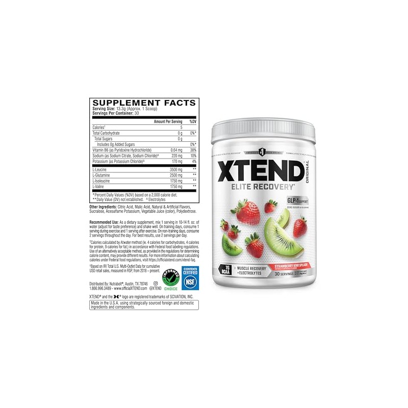 XTEND Xtend Bcaa's Fresa Kiwi, color, 420 gramos, pack of/paquete