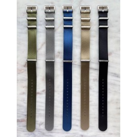 Standard Straps Seat Belt Nylon Military Premium Watch Strap -20mm -Black/Green/B - Blue