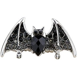 YACQ Women's Bat Stretch Rings Fit Finger Size 7 To 9 - Halloween Costume Accessories Jewelry - Lead & Nickle Free - Elastic Soft Band Perfect for Arthritis