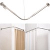 Crkmire L Shaped Corner Shower Curtain Rod, Adjustable [24.3" -