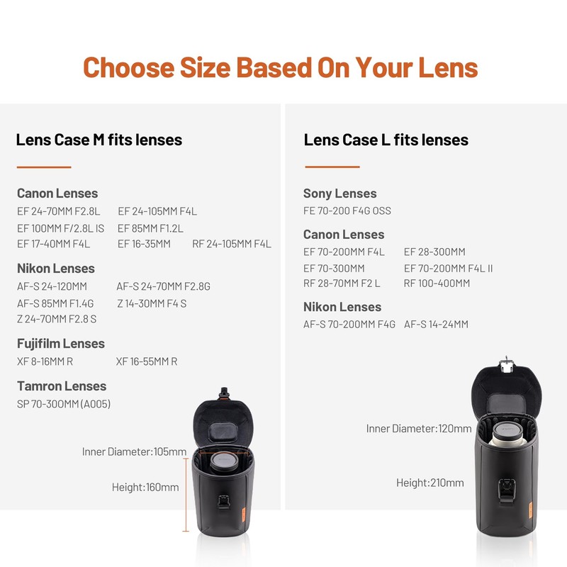 PGYTECH Lens Case, black, Lens bag